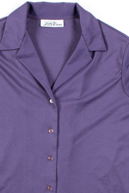 Lavender Silky Stretch Button Up Shirt