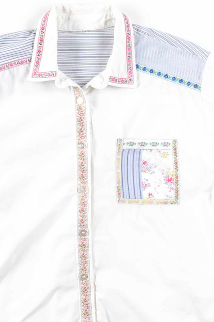 Floral Trim Button Up Shirt