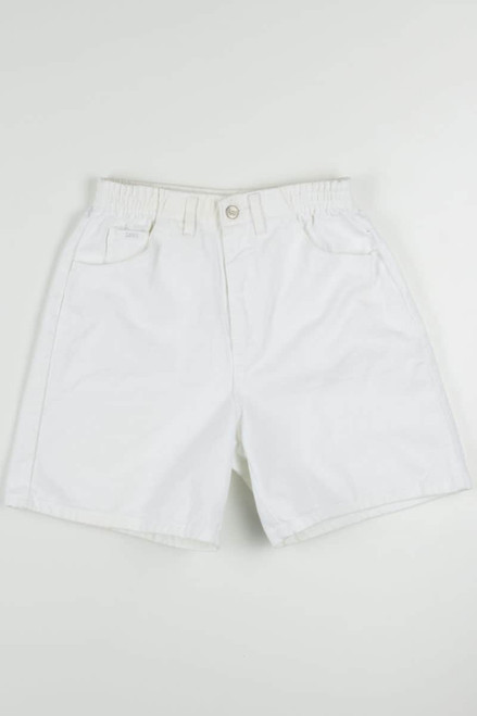 Vintage Lee White Elastic Waist Denim Shorts (sz. 8 Med)