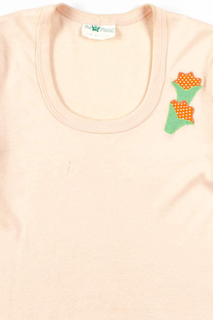 Peach Floral Patch Vintage T-Shirt