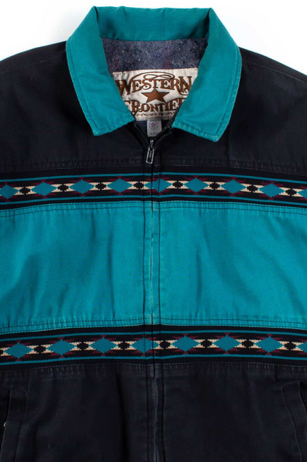 Black & Teal Western Jacket