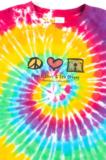 Peace, Love, & Sea Otters Tie Dye T-Shirt