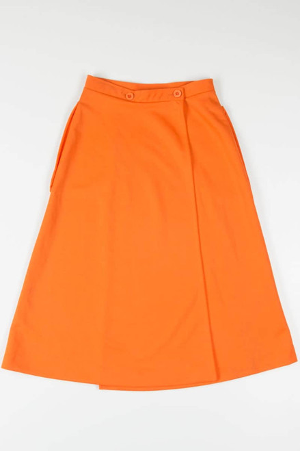 Vintage Bright Orange Wrap Skirt