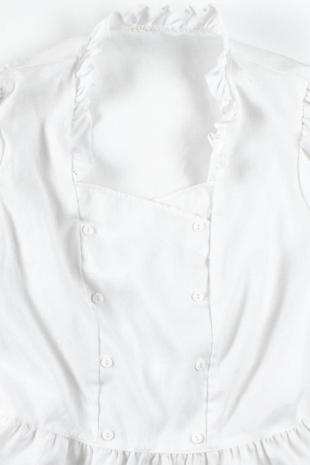 White Double Breasted Poet Blouse