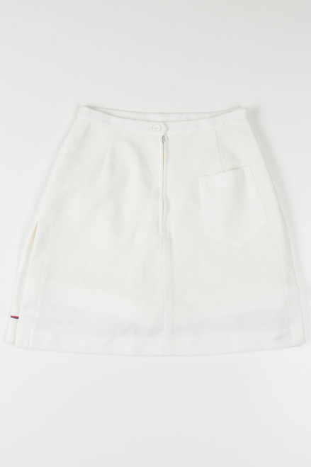 White Embroidered Floral Tennis Skirt