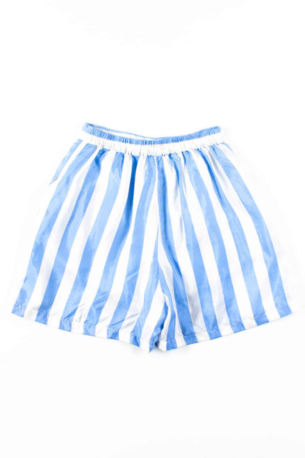 Blue Striped Silk Shorts (sz. Large)