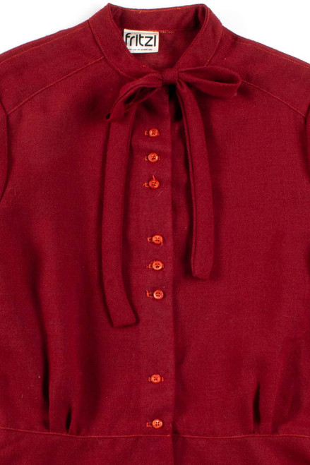 Vintage Burgundy Button Up Blouse