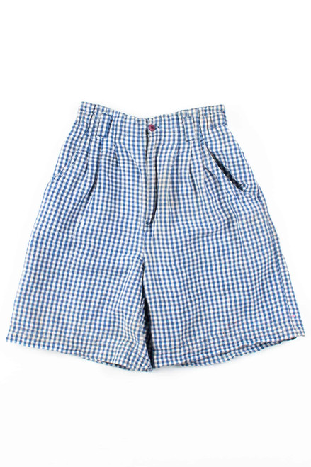 Blue Plaid Paperbag Shorts (sz. 7/8)