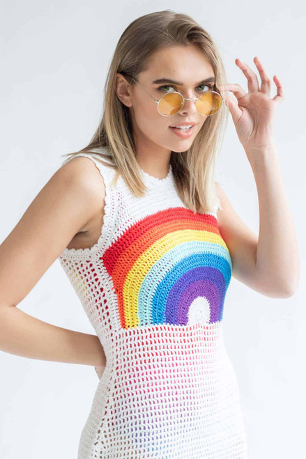 Rainbow Crochet Dress