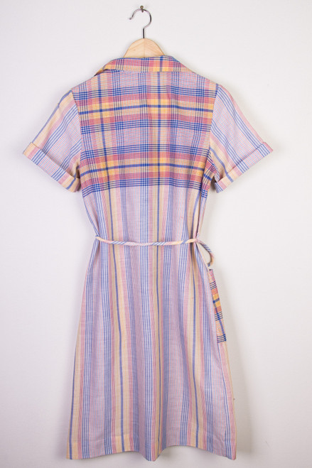 Pastel Plaid Short Sleeve Dress