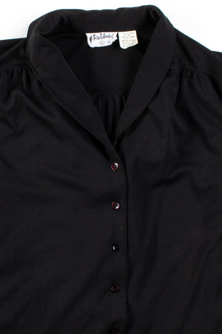 Black V-Neck Blouse