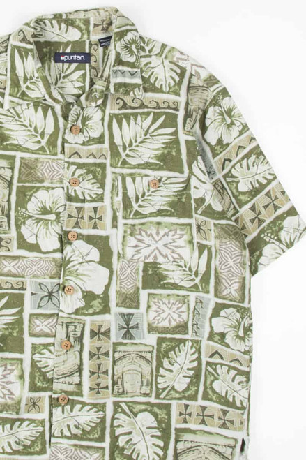 Green Cracked Stone Hawaiian Shirt