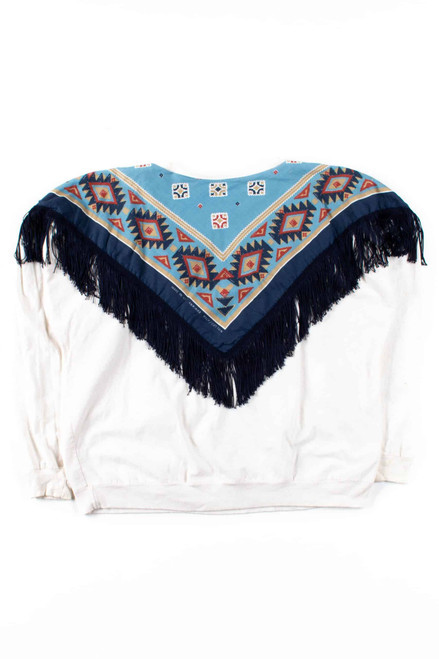 Bandana Fringe Beaded Sweatshirt (M)