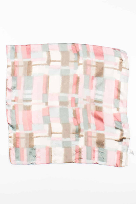 Shiny Sheer Pink Contrast Striped Scarf