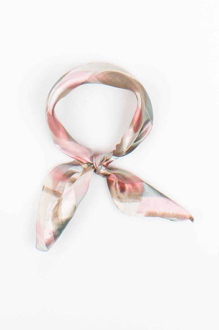 Shiny Sheer Pink Contrast Striped Scarf