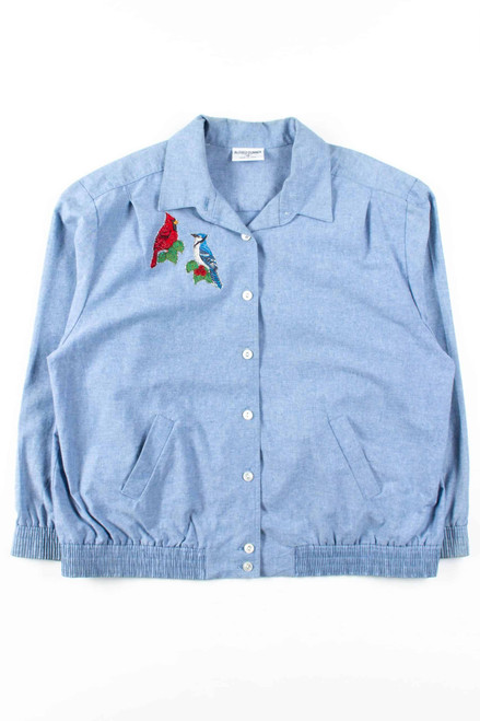 Glittery Birds Chambray Jacket