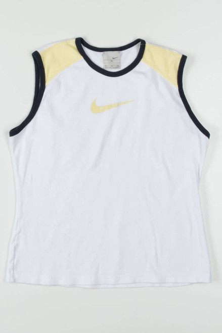 White & Yellow Nike Sleeveless Shirt