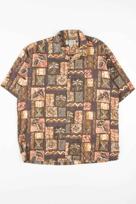 Abstract Brown Palm Tree Hawaiian Shirt