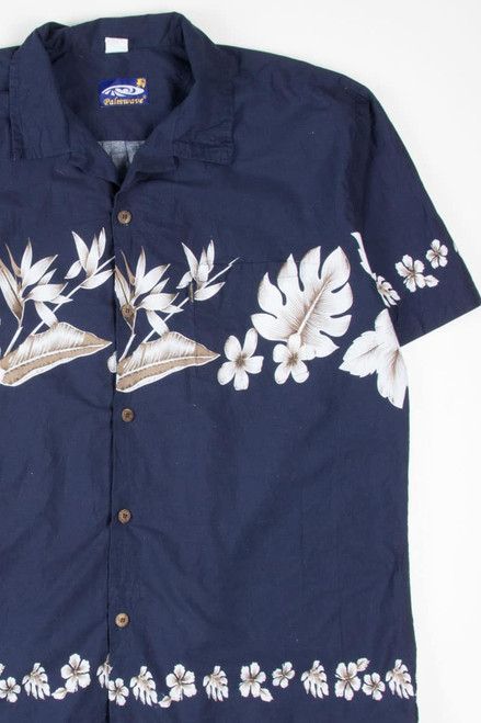 Blue 90s Floral Hawaiian Shirt