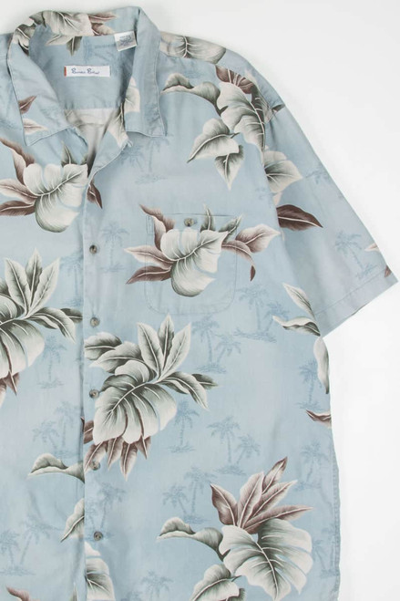 Ligth Blue Leaves Hawaiian Shirt