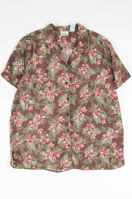 Brown & Magenta Hawaiian Shirt