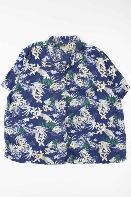 Blue Floral Hawaiian Shirt