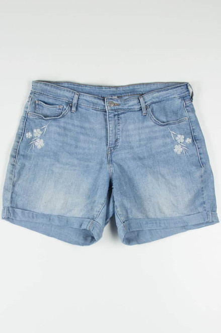 Floral Embroidered Levi's Denim Shorts (sz. 18W)