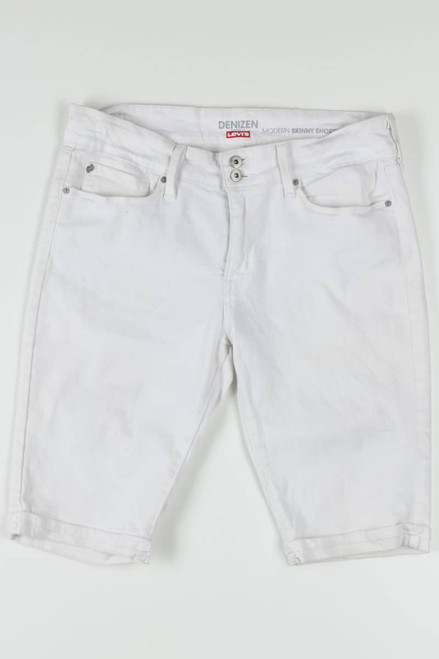 White Cuffed Levi's Denim Bermurda Shorts (sz. 12)