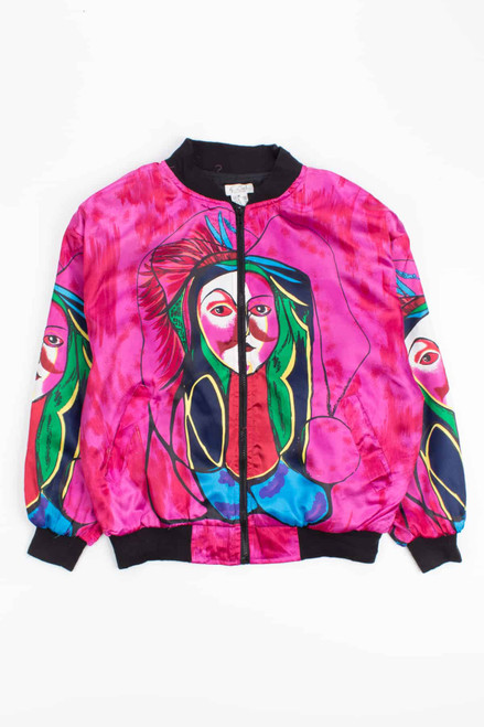 Hot Pink Picasso Vintage Bomber Jacket