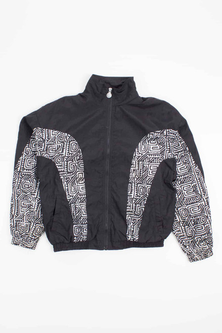 Black Abstract Vintage Reebok Jacket