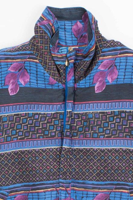 Vintage Silk Floral Shapes Jacket