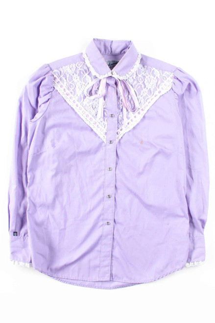 Lavender Lace Button Up Blouse
