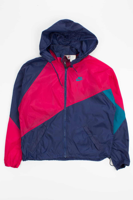 Burgundy and Navy Vintage Nike Windbreaker