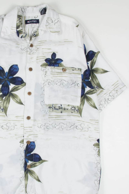 Floral Border Print Hawaiian Shirt