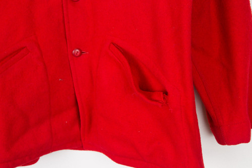 Vintage Red Winter Jacket (ripped pocket)