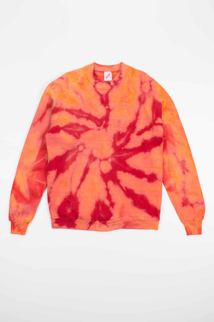 Fire Red Spiral Bleached Vintage Sweatshirt