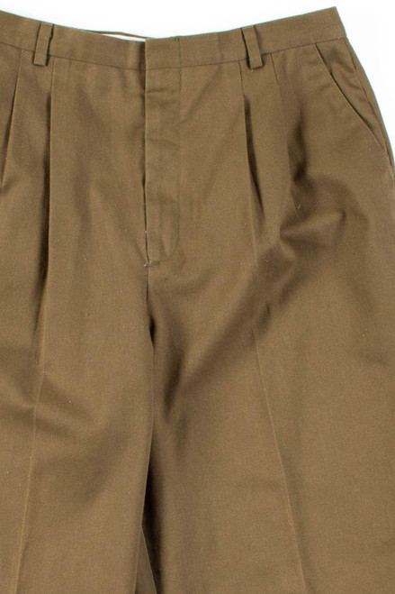 Olive Pleated Pants