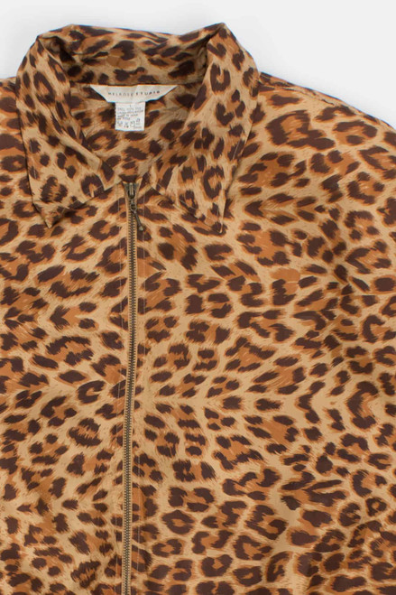 Leopard Print Silk 90s Jacket
