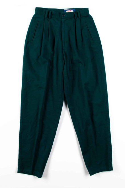 Dark Green Pleated High Waisted Pants (sz. 10)