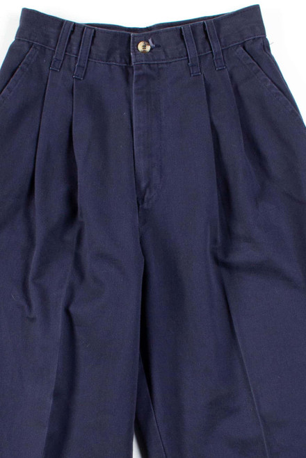 Chic Navy Pleated High Waisted Pants (sz. 8)