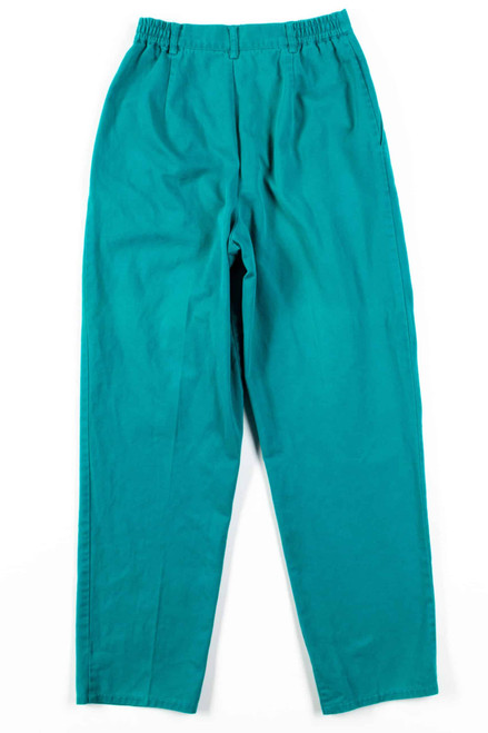 Teal Pleated High Waisted Vintage Pants (sz. 6)