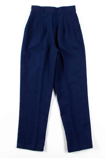Navy Striped Pleated Vintage Pants (sz. 9/10)