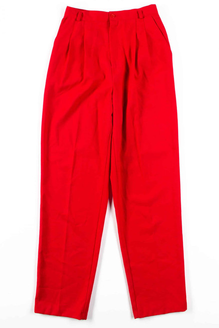 Red Pleated High Waisted Pants (sz. 10)