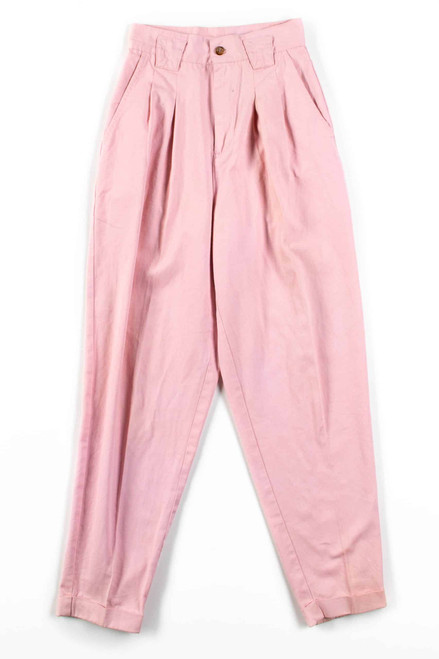 Pink Pleated High Waisted Vintage Pants (sz. 5)