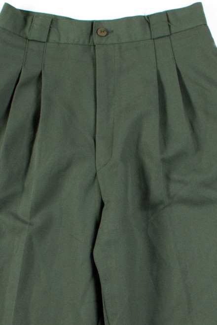 Olive Pleated Vintage Pants (sz. 6)