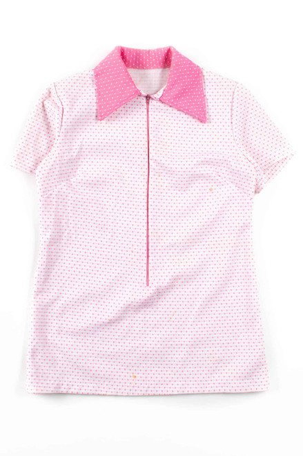 Pink Dotted Zip Top