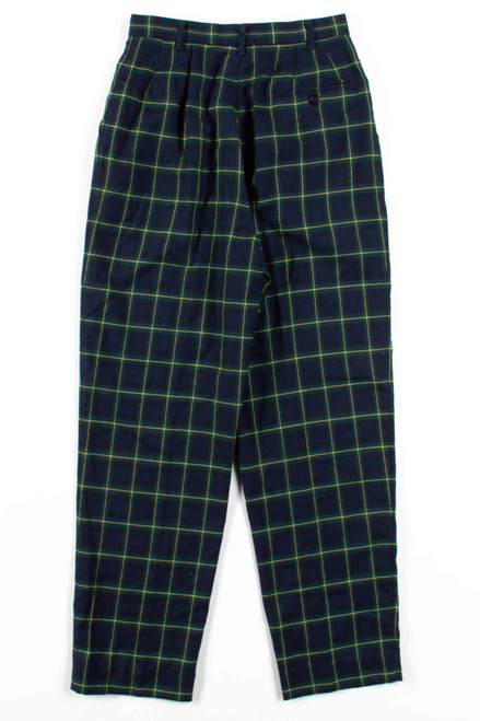 Navy & Green Checked Vintage Pants (sz. Petite 4)