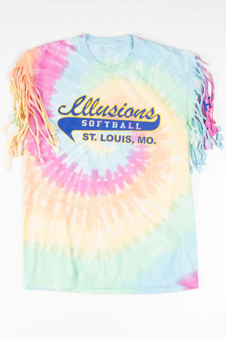 Illusions Fringe Sleeve Tie Dye T-Shirt