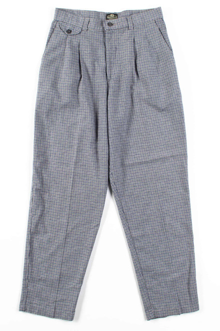 Grey Houndstooth Pleated Vintage Pants (sz. 10 Pet.)