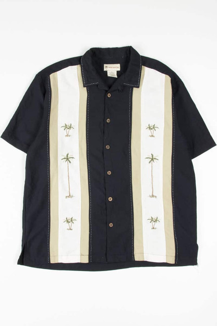 Embroidered Palm Tree Bowling Shirt